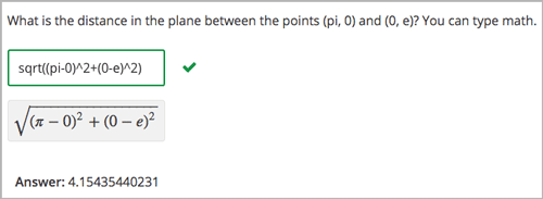 A problem that requires a square root as the answer.