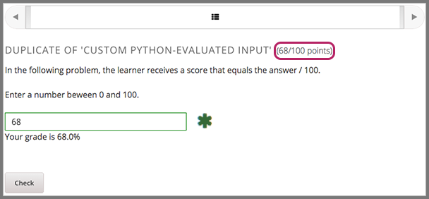 An image of a write-your-own-grader problem that provides partial credit.